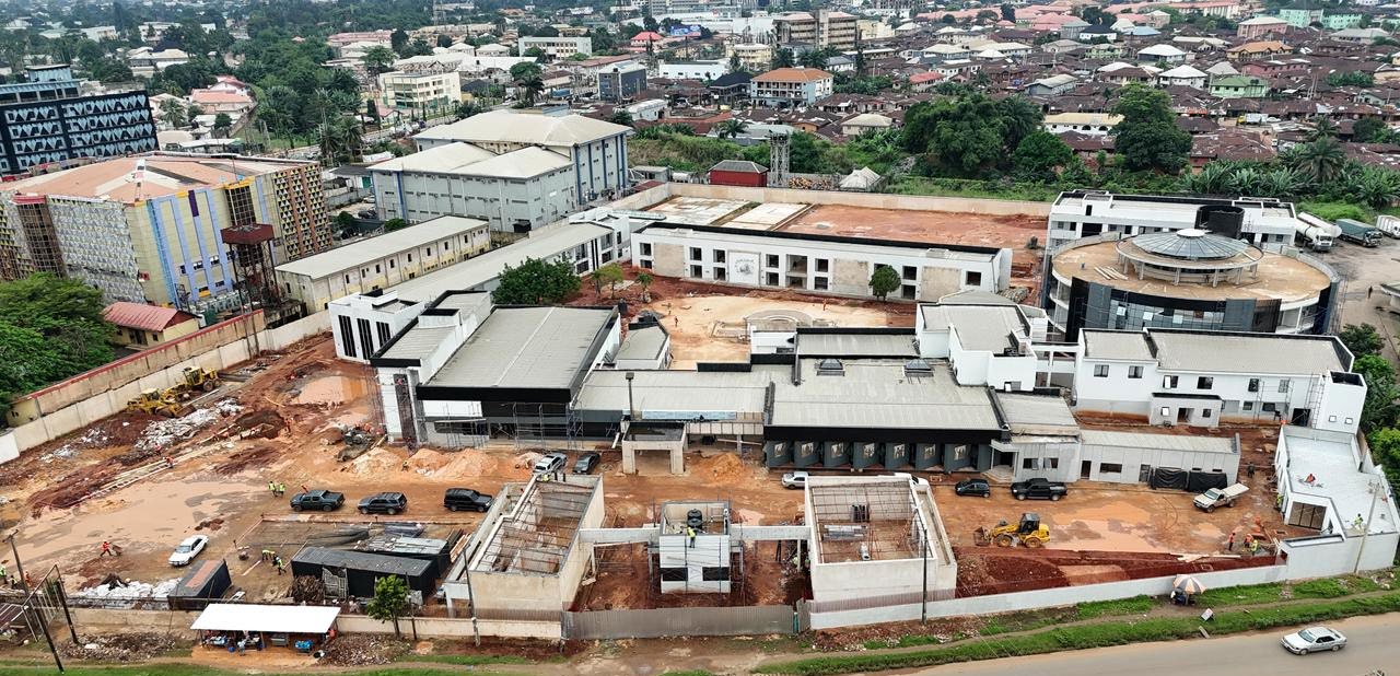 Aerial view of the Moonlight Gardens Hotel & Resort site under construction in Benin City