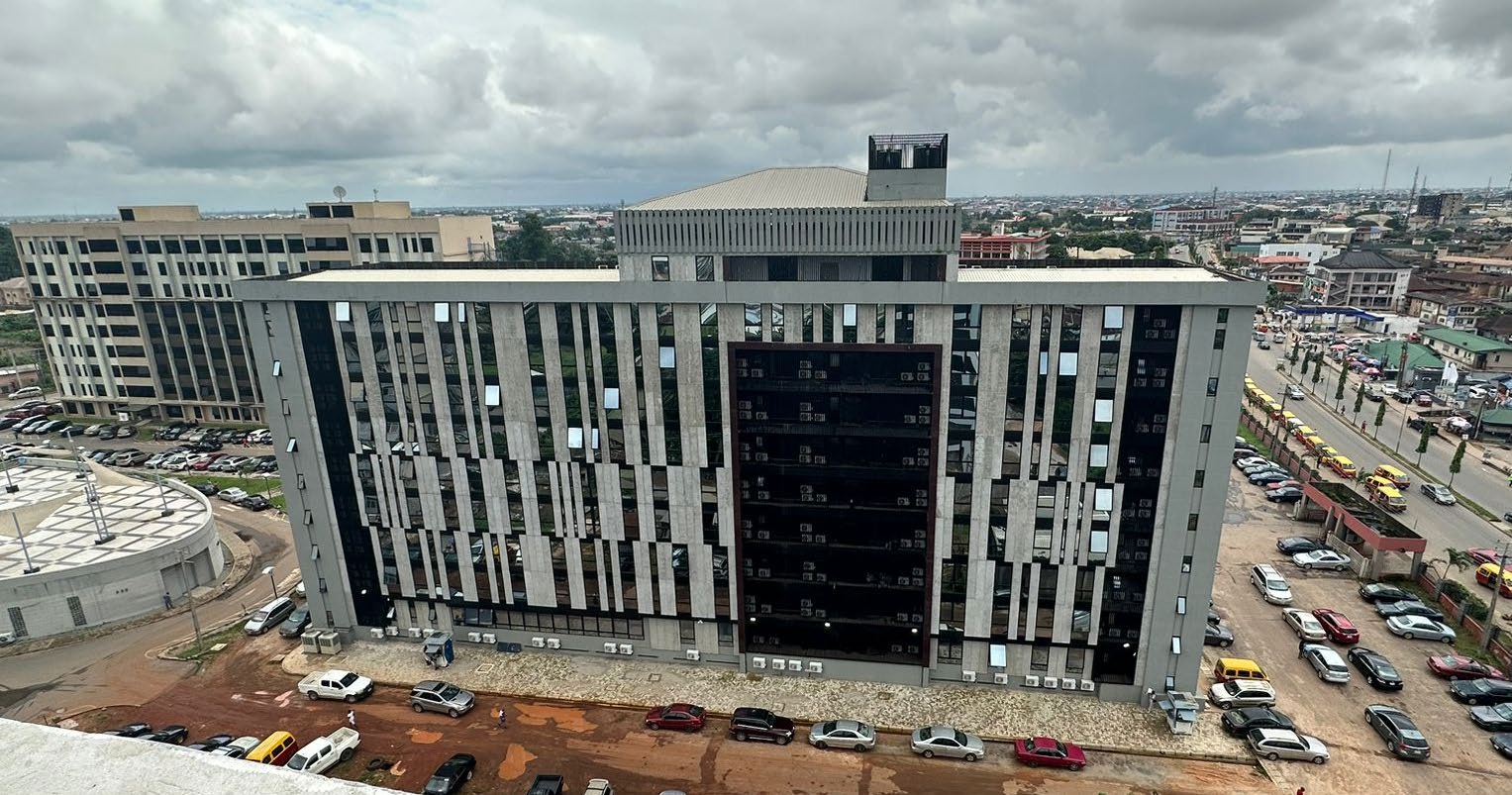 Completed Block B at the Secretariat Complex, Benin City, seen from above